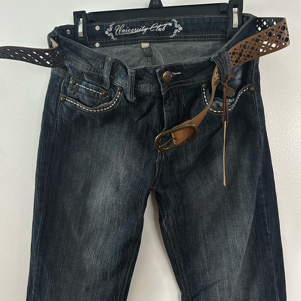 Dark Wash Jeans with Brown Belt